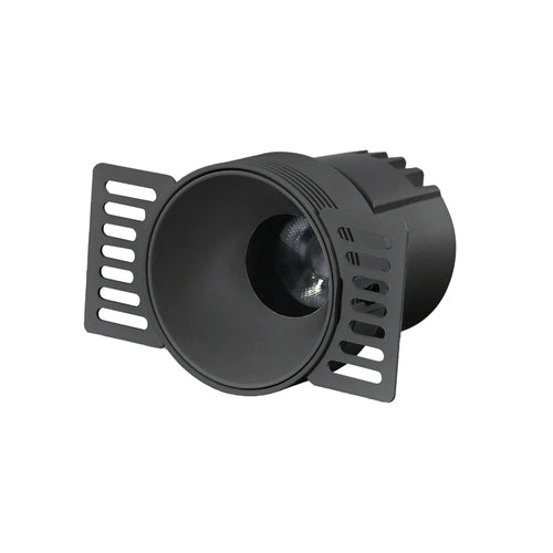 שקוע טרימלס 12W KOLMAR קדח 75 mm קוטר 96mm שחור – מתאים לעמעום (דימר)
