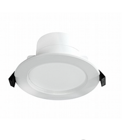 שקוע לד עגול לבן 10W IP44 3000/4000/6000K  קדח 90mm, קוטר 115mm -מתאים לעמעום (דימר)