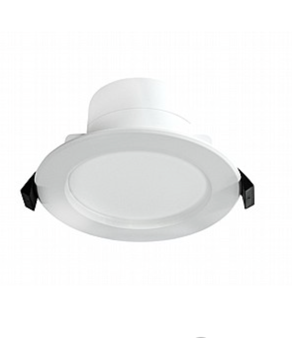 שקוע לד עגול לבן 10W IP44 3000/4000/6000K  קדח 90mm, קוטר 115mm -מתאים לעמעום (דימר)