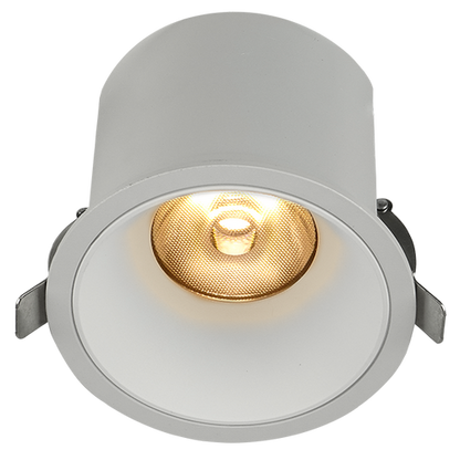 שקוע ישר מקצועי עגול לבן 22W 3000K 120Lm/W 38° יורולוקס קדח 95mm, קוטר 105mm – מתאים לעמעום (דימר) ✅