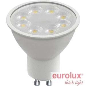 נורת לד GU10 8W  לד לבן ניתן לעמעום 2900K  יורולוקס
