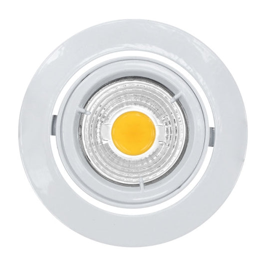 שקוע עגול MR16 ישר מתכוונן לבן - Eurolux