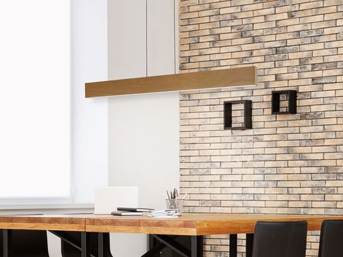 תלוי תקרה בגימור עץ בהיר סדרת פנסיל באורך 1.2 מטר CCT 30W (בורר גוון אור מובנה) יורולוקס