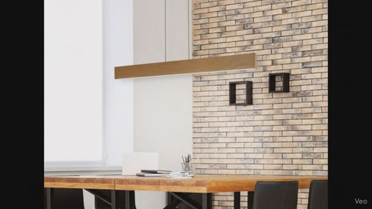 תלוי תקרה בגימור עץ בהיר סדרת פנסיל באורך 1.2 מטר CCT 30W (בורר גוון אור מובנה) יורולוקס