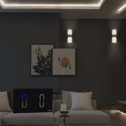 גוף תאורה צמוד קיר אפור כהה CYRA-2 LUTEC 15W IP54 אור חם